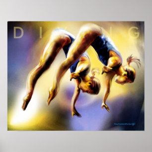 Póster Poster de buceo alto