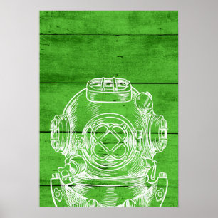 Póster Poster de buceo de Scuba