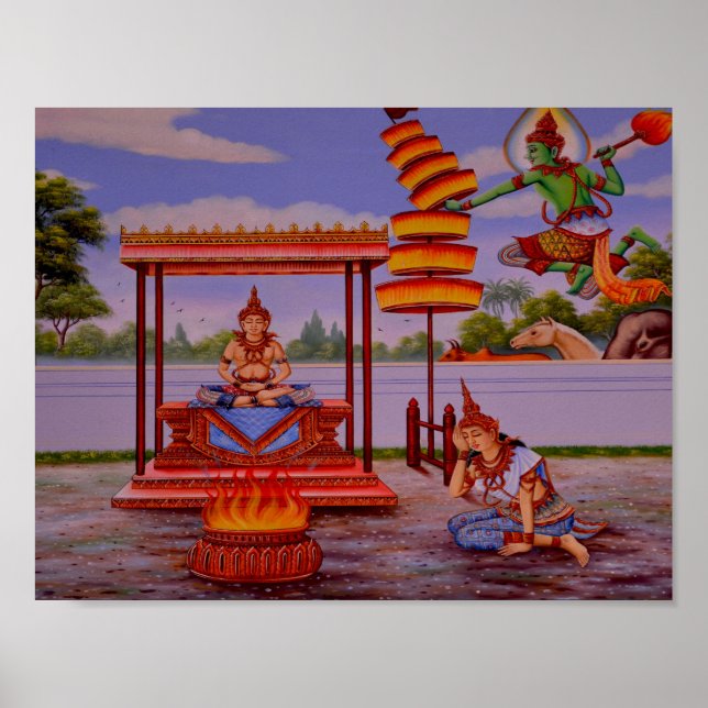 Póster poster de Buda iluminado (Frente)
