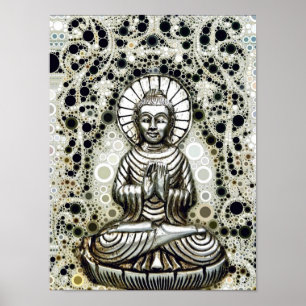Póster Poster de Buda Plateado