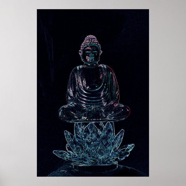 Póster poster de buddha brillante (Frente)
