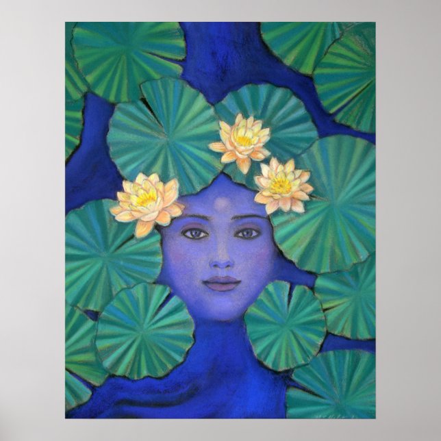 Póster Poster de budismo zen Lotus Pond Kuan Yin Buddha A (Frente)