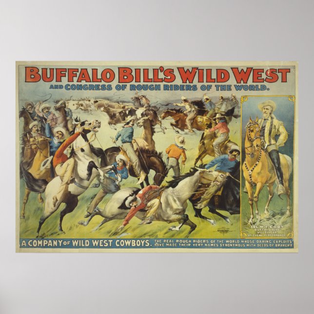 Póster Poster de Búfalo Bill's Wild West Cowboys (Frente)