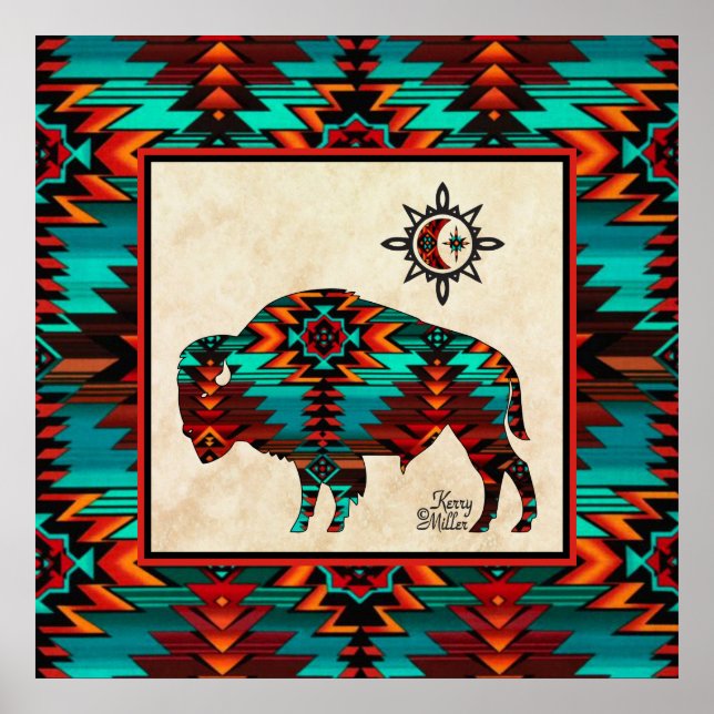 Póster Poster de búfalo del suroeste (Frente)