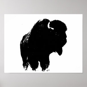 Póster Poster de Buffalo Bison Silhouette