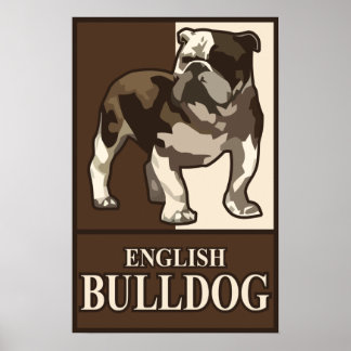Póster Poster de Bulldog en inglés