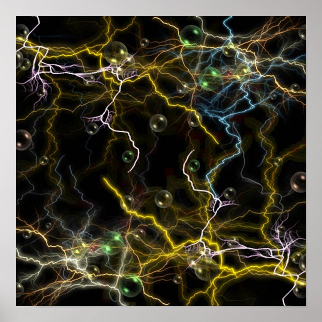 Póster Poster de burbujas relámpago (Frente)