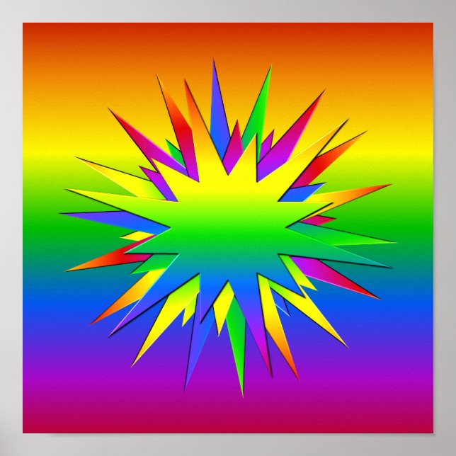 Póster POSTER DE BURST DE RAINBOW, personalizar (Frente)