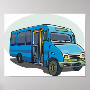 Póster Poster de bus azul