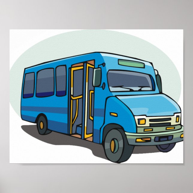 Póster Poster de bus azul (Frente)