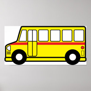 Póster Poster de bus de escuela amarilla
