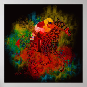 Póster Poster de caballo de carreras de colores