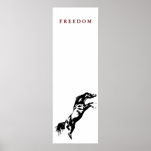 Póster Poster de caballo de libertad motivacional único (Frente)