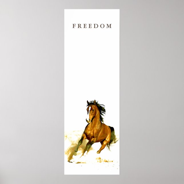 Póster Poster de caballo de libertad motivante y vertical (Frente)