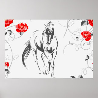 Póster Poster de caballos barroco