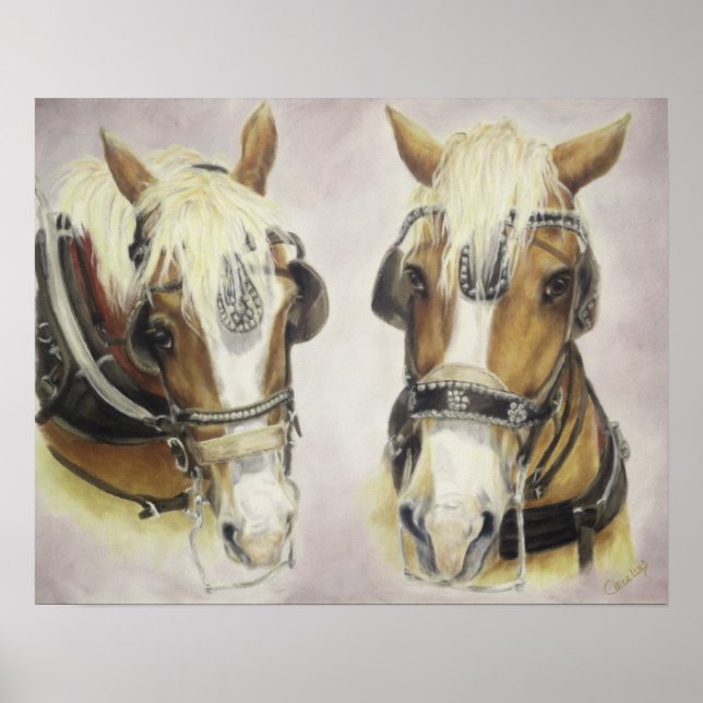 Póster Poster de Caballos Borradores (Frente)