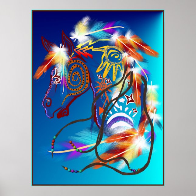 Póster Poster de caballos brillante (Frente)