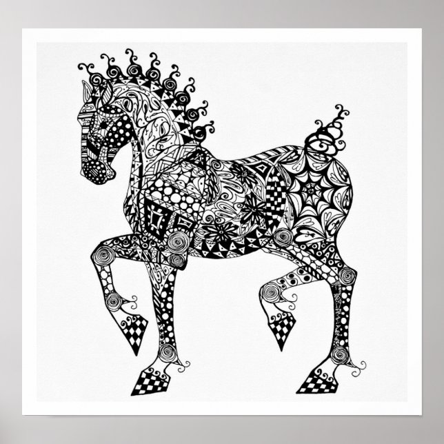 Póster Poster de caballos - Clydesdale Foal - Zen Tangle (Frente)