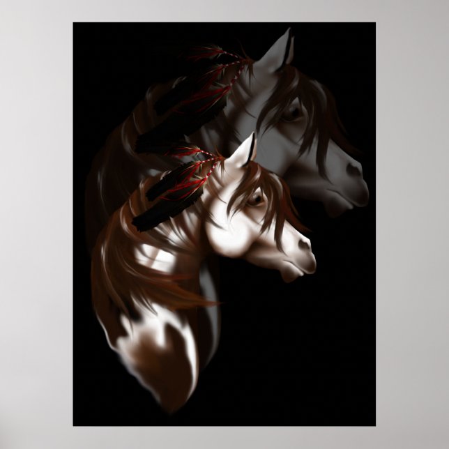 Póster Poster de Caballos con Sombra (Frente)