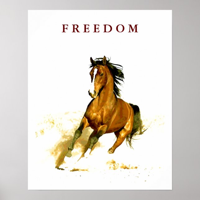 Póster Poster de caballos de carreras por la libertad de  (Frente)