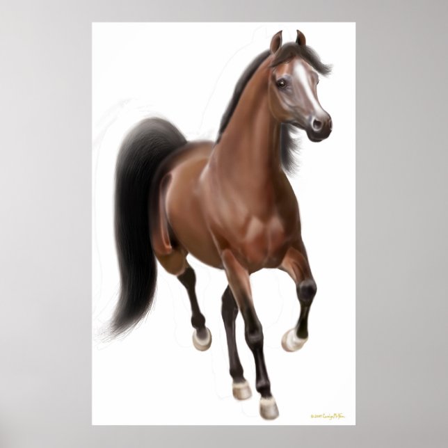 Póster Poster de caballos de Trotting Bay (Frente)