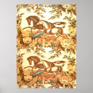 Póster Poster de Caballos Ecuestres Vintage