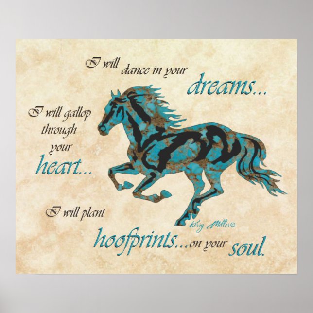 Póster Poster de caballos inspirador (Frente)