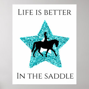 Póster Poster de caballos y jinetes.