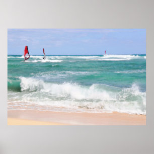 Póster Poster de cabeza de diamante para windsurf