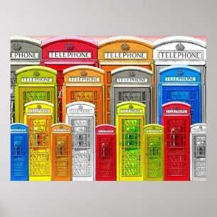 Póster Poster de cabinas telefónicas