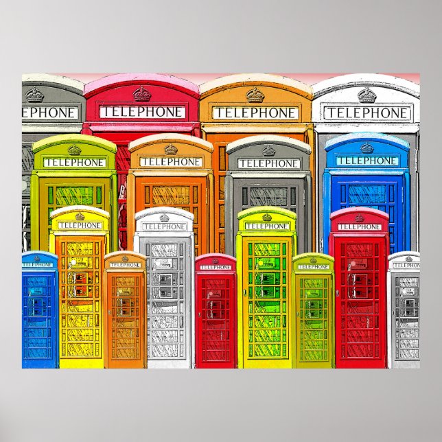 Póster Poster de cabinas telefónicas (Frente)