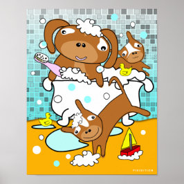 Póster Poster de cachorro de baño 4