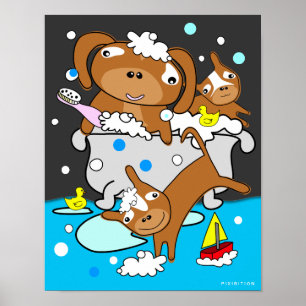 Póster Poster de cachorros de baño 8