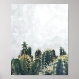 Póster Poster de cactus acuarela   8x10