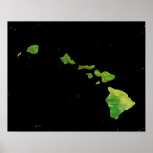 Póster Poster de cadena de la Isla de Hawái moderna