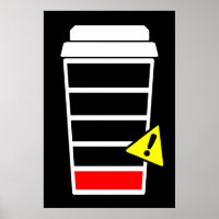 Poster de café, cafeína baja, ICONS, negro,