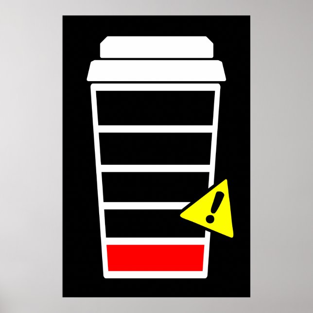 Póster Poster de café, cafeína baja, ICONS, negro, (Frente)