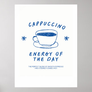 Póster Poster de café cappuccino| Coffee Lover Gift