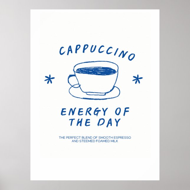 Póster Poster de café cappuccino| Coffee Lover Gift (Frente)