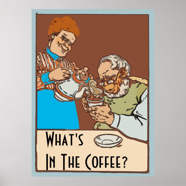 Póster Poster de café de época, cambiar texto (Frente)