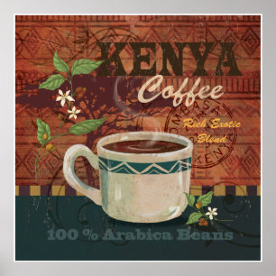 Póster Poster de café de Kenia