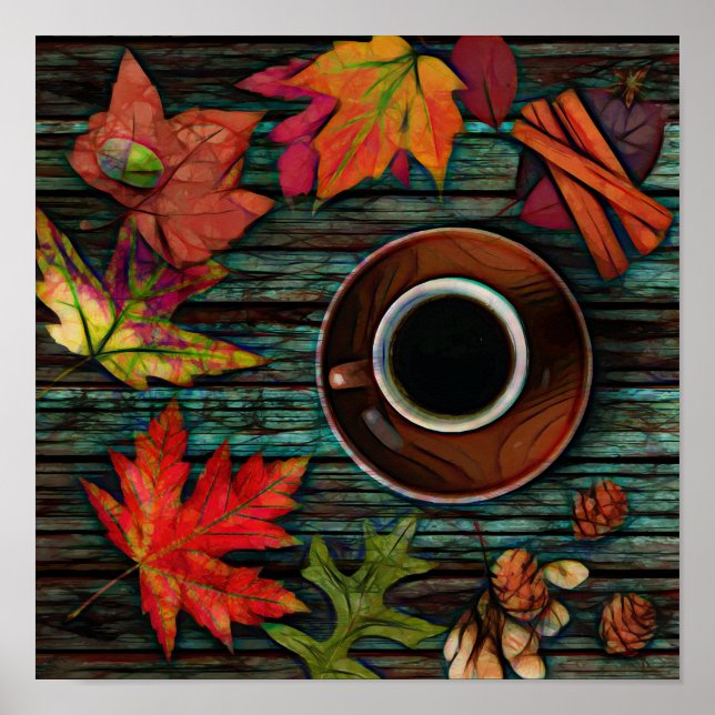 Póster Poster de café de otoño (Frente)