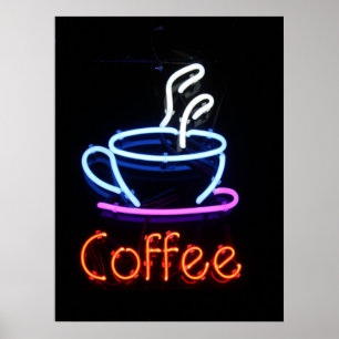 Póster Poster de café Neon Rótulo