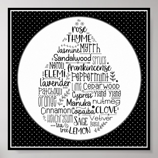 Póster Poster de caída de aceite esencial (Frente)