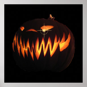 Póster Poster de calabaza asustado