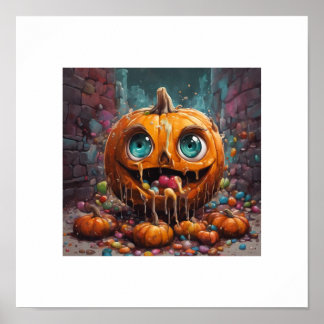 Póster Poster de calabaza de Candy Cute Halloween