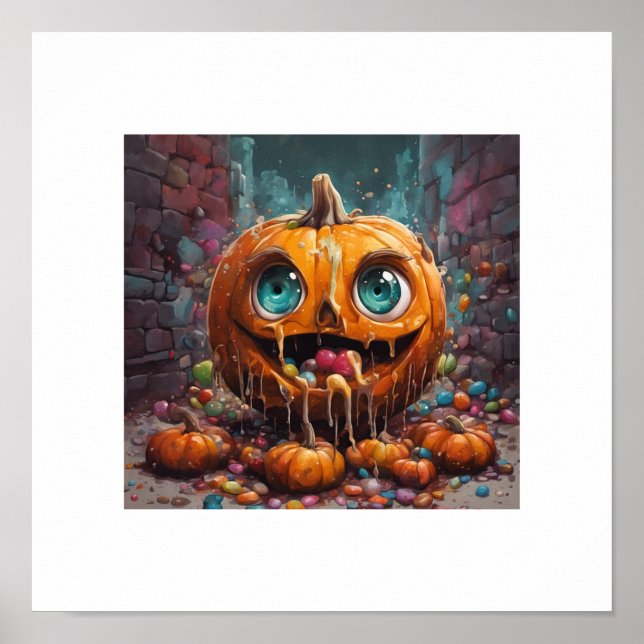 Póster Poster de calabaza de Candy Cute Halloween (Frente)