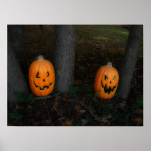 Póster Poster de calabaza de Halloween