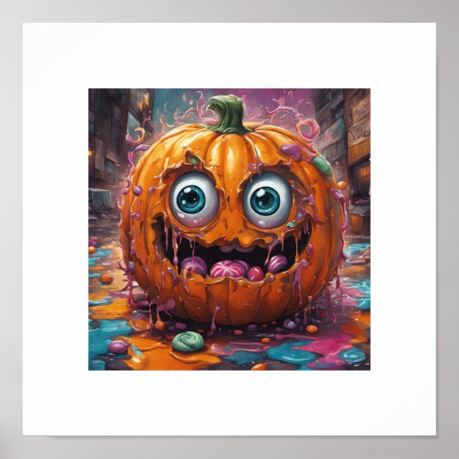 Póster Poster de calabaza de Halloween (Frente)