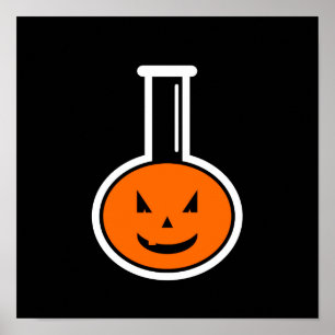 Póster Poster de calabaza de química de Halloween